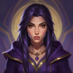 head-on symmetrical centered painted portrait, Maya Ali as a sorcerer, matte painting Arcane, DOTA, Blizzard, pixar, game concept art, maya engine on stylized background, global illumination lighting artstation, by lois van baarle, ilya kuvshinov, rossdraws
