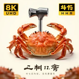 (((((((( product photo of a crab hammer: concept : 8K UHD : 2023 promotional poster !!!!!!