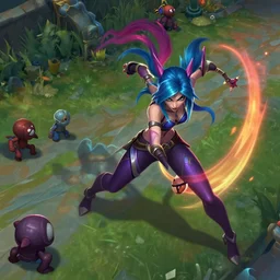 big katarina from league of legends killing mobs
