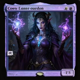 dark elf sorceress casting prismatic spells, magic the gathering, portrait, detailed