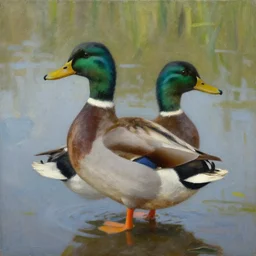 a duck on the prowl oil painting alexander roitburd