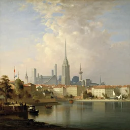 Berlin skyline by Canaletto, oil painting