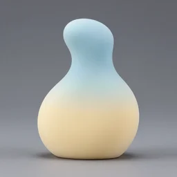 one balanced asymmetrical biomorphic form with ombre pastel colors, by thomas moran, professional dessert photography