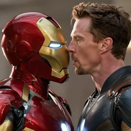 benedict cumberbatch as iron man, marvel cinematic universe, making out, photo, breathtaking, 8 k resolution, extremely detailed, beautiful, establishing shot, artistic, hyperrealistic, beautiful face, octane render