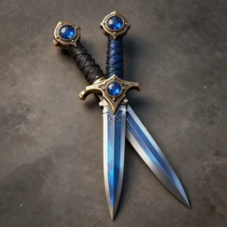 blue steampunk dagger