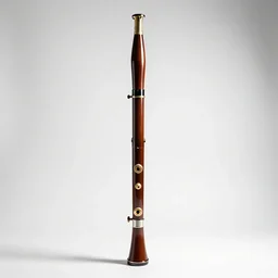 minimalist bassoon, professional product shot, isolated on a pure white background, centered, entire object in frame, sharp focus, soft studio lighting