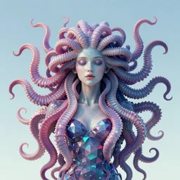 photo of surreal medusa gorgo in vibrant lighting, elegant, highly detailed, smooth, sharp focus, trippy, dmt, psychedelic, illustration, beautiful, geometric, trending on artstation, cinematic, artwork by WLOP