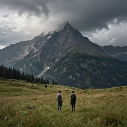martin johnson heade roger dean martin ansin dahl zorn bilibin wlop vfx rainstorm on the mountains, hyperrealistic beautiful photography of a massive field massive mountain massive sky view incredible photography hyperrealism siconolfini landscape 8 k