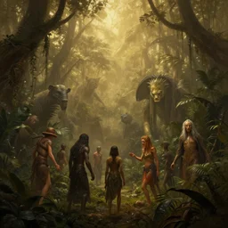 epic professional digital art of hungry jungle, faint golden moody atmospheric lighting, painted, intricate, detailed, detailed, foreboding, by leesha hannigan, wayne haag, reyna rochin, ignacio fernandez rios, mark ryden, iris van herpen,, epic, stunning, gorgeous, much wow, cinematic, masterpiece.