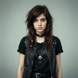 a portrait of a pretty sewer punk young lady by andrew atroshenko