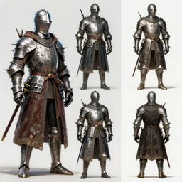 different views of medieval knights with spikes, concept art by senior character artist, trending on artstation, full body character design, hyperdetailed!!! render!!!