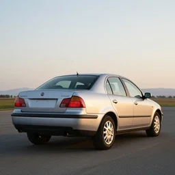 Fiat sedan from 2006 rear view,wide angle