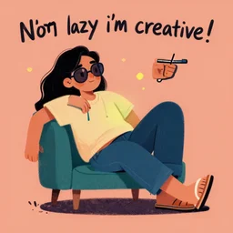 i'm not lazy i'm creative! digital art