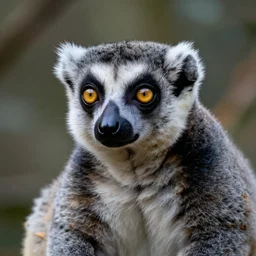 close-up photography of a water-breathing lemur, dramatic lighting, detailed, abstract art background, masterpiece