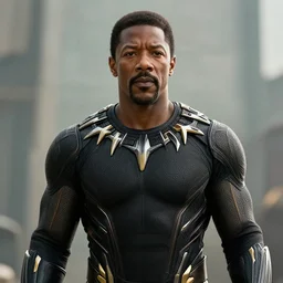 film still of Samuel L Jackson as King T-Challa, in new Black Panther film