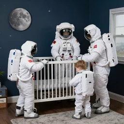 astronaut mommies working on their space nursery