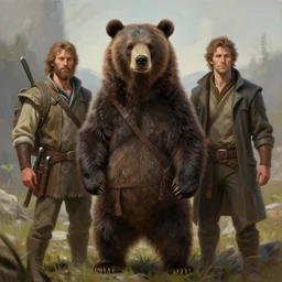 a bear druid, Justin Gerard and Greg Rutkowski, realistic painting, Digital art, very detailed, High definition, trending on Artstation