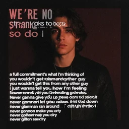 we're no strangers to love you know the rules and so do i ( do i ) a full commitment's what i'm thinking of you wouldn't get this from any other guy i just wanna tell you how i'm feeling gotta make you understand never gonna give you up never gonna let you down never gonna run around and desert you never gonna make you cry never gonna say