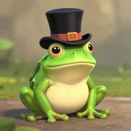 a frog wearing a top hat