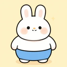 illustration of obese cartoon rabbit