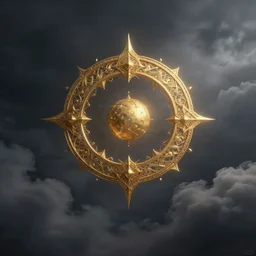 dark angle made of clouds, golden ornament, mystic, dreamlike, 4 k,