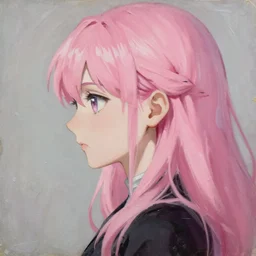anime, mage, vogue, elle, trending on artstation, oil painting, intricate, side profile, pink hair