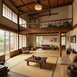 a masterpiece of japanese style house interior design, in the style of madhouse, highly detailed, digital painting, sharp focus,