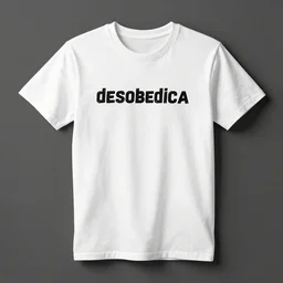 t - shirt mockup writen desobedeca on it