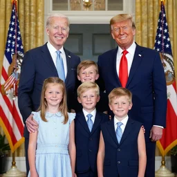 biden and trump family photo