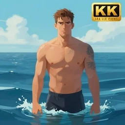ween ocean man fan art, digital painting, trending on artstation, 4 k