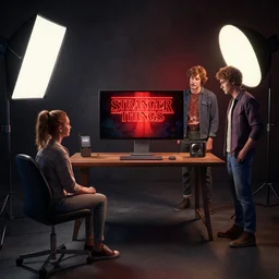 stranger things studio lighting digital art station unreal engine render by jessica rossier and brian froud and gaston bussiere