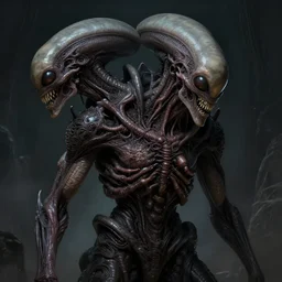 symmetry!! portrait of grotesque alien, sci - fi horror, intricate, body horror, dark design, highly detailed, dark dynamic lighting, digital art, digital painting, artstation, smooth, sharp focus, illustration, art by artgerm and h r giger and greg rutkowski and alphonse mucha, 8 k - h 7 0 4