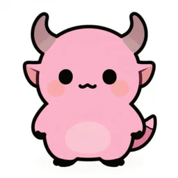 A cute vector art of a cute pink Kobold