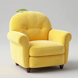 super realistic, highly detailed arm chair made out of 🍋