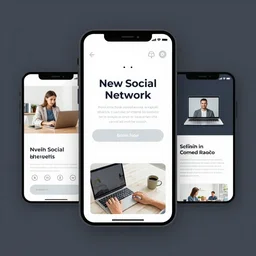 new social network application for an ad market. Beautiful design.