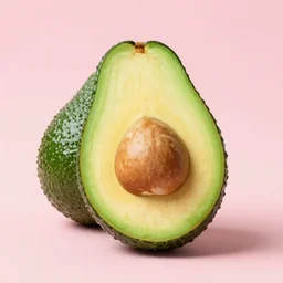 avocado, pink background, pastel colors