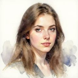 a painting of female portrait trending on artstation in the style of greg rutkowski, bosnian, watercolor, portrait, beautiful