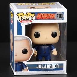 product still of Joe Biden funko pop with box, 85mm f1.8