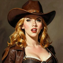 frank frazetta portrait of scarlett johansson in cowboy bebop
