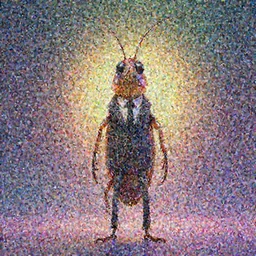 full body shot of a thin anthropomorphic cockroach wearing a suit with a tie, with long antennae, best of artstation, backlighting, 8k, hyper detail illustration, symmetrical, correct proportions, 3d render, by tim burton, vibrant colors, colorful