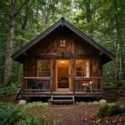 A cabin in the woods, dslr, photography
