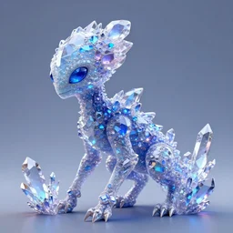 a alien animal made of crystal gems, bioluminiscense, fantasy art, digital art