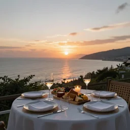 beautiful supper in sea view sunset