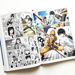 manga colored spread depicting an impactful action scene, high details, dynamic art by murata, james jean, makoto shinkai, wlop, ilya kuvshinov paneling art expert, best selling pixiv, volumetric lighting, realistic shaded lighting, 8 k, highly detailed render,