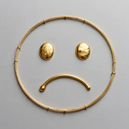 chalk art of a sad face made of string and liquid gold and mercury 4K HD realism and hyperrealistic
