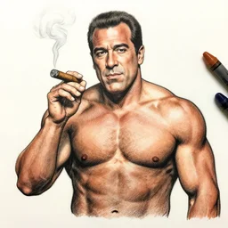 a muscular jerry seinfeld smoking a cigar, illustration, graphic novel, graphite, marker art, crayon, paint, comic book, warm color palette, electric colors, tonal colors, 2 d, 8 k, natural lighting, amoled, moody lighting, diffraction grading, cel shading : : katsuhiro otomo