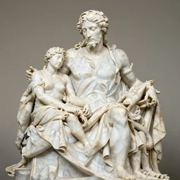 statue Pietà of Michelangelo Buonarroti, white marble, highly detailed, sharp focus
