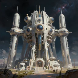 beautiful digital painting of fully automated luxury space communism,