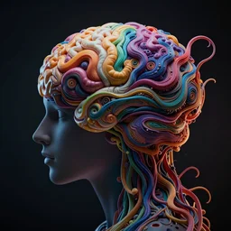 brain of colors with tendrils, cinematic, intricate, abstract, artstation, greg rutkowski, dan mumford, wlop, beeple, octane render