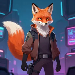 a fox fursona, trending on artstation, by kawacy, furry art, digital art, cyberpunk
